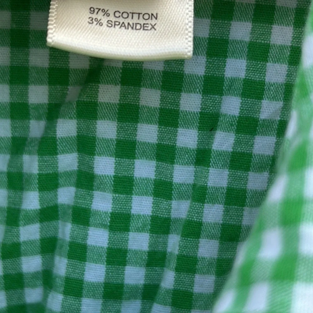 Monteau Girl Green Gingham Tiered Summer Dress — Kids Size Small S (7/8)